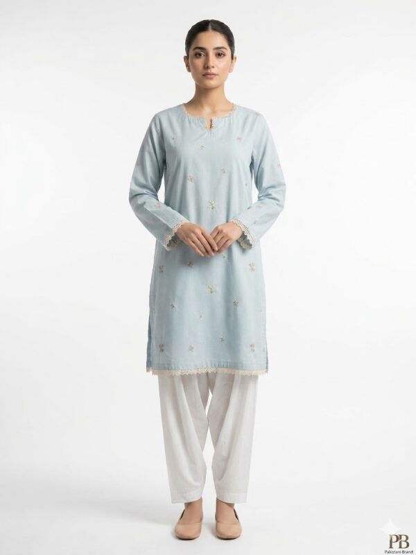 Sky Mist – 2 Piece Embroidered Lawn Suit